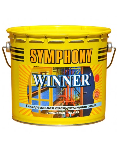 Краска эмаль для дерева бетона и металла полиуретановая Symphony Winner глянцевая 2, 7 л, RAL-6019