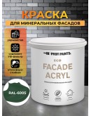 Краска фасадная износостойкая для наружных и внутренних работ PROFIPAINTS ECO FACADE ACRYL 0.9л, RAL-6005