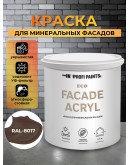 Краска фасадная износостойкая для наружных и внутренних работ PROFIPAINTS ECO FACADE ACRYL 9л, RAL-8017