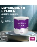 Краска водоэмульсионная для стен и потолков износостойкая матовая Profipaints SILVER INTERIOR VISION 0.9л, Фуксия