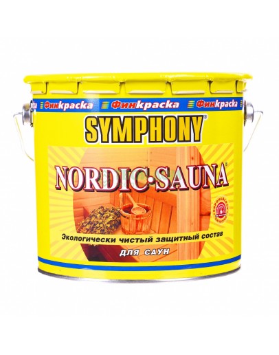Пропитка для дерева без запаха с антисептиком для бани и сауны Symphony Nordic Sauna 2, 7 л, Серо-синий