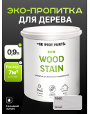 Пропитка для дерева с воском для наружных и внутренних работ ProfiPaints ECO WOOD STAIN 0.9л, Белый