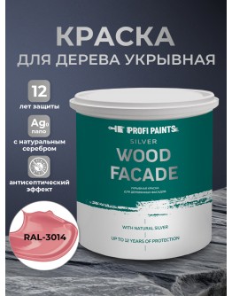 Краска по дереву акриловая для фасадов и внутренних работ PROFIPAINTS SILVER WOOD FACADE 9л , RAL-3014