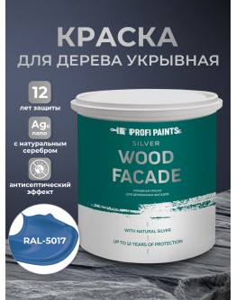 Краска по дереву акриловая для фасадов и внутренних работ PROFIPAINTS SILVER WOOD FACADE 9л , RAL-5017