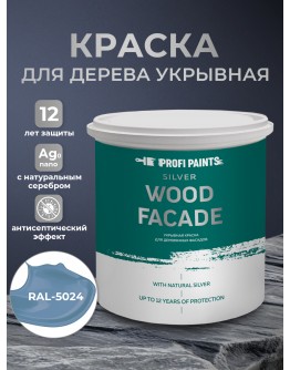 Краска по дереву акриловая для фасадов и внутренних работ PROFIPAINTS SILVER WOOD FACADE 9л , RAL-5024