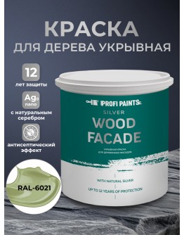 Краска по дереву акриловая для фасадов и внутренних работ PROFIPAINTS SILVER WOOD FACADE 9л , RAL-6021