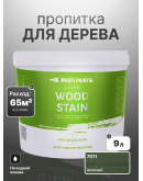 Пропитка для дерева лессирующая с антисептиком без запаха ProfiPaints SILVER WOOD STAIN 9л, Зелёный